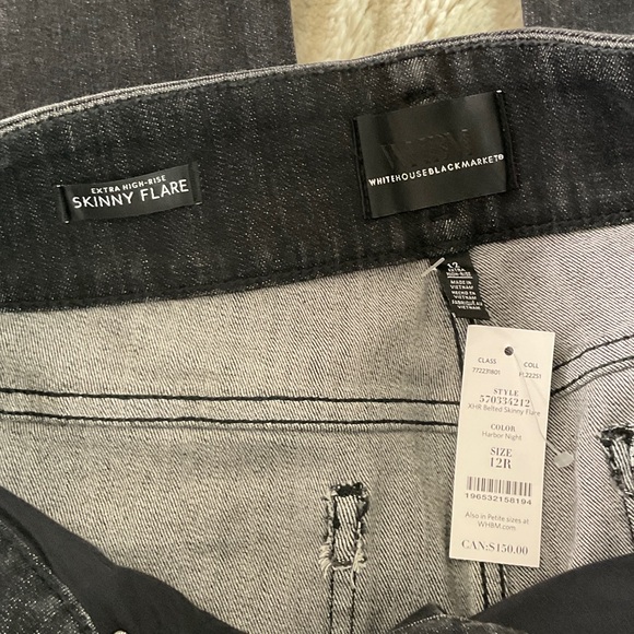 WHBM TALL Extra High Rise Skinny Flare Jeans NWT - Picture 7 of 7